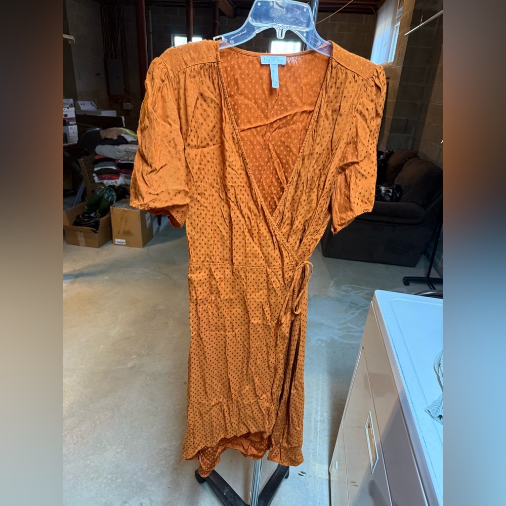 Leith Rust High Low Wrap Dress